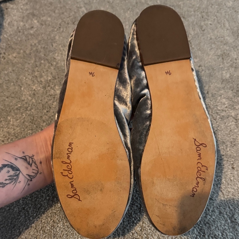 Sam Edelman Metallic Gray Ballet Flats - Picture 2 of 3